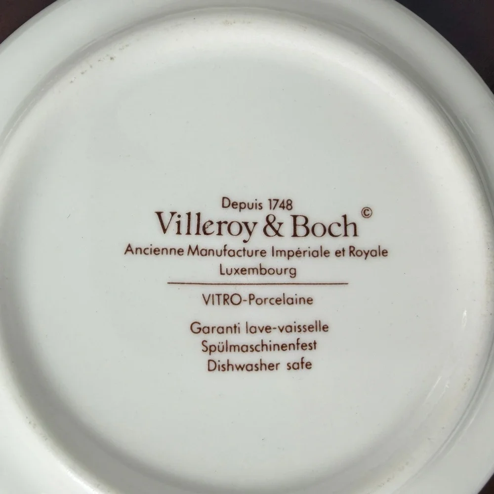 Vintage Villeroy & Boch Marble Black Set of 8 Vitro Porcelain Coasters 4